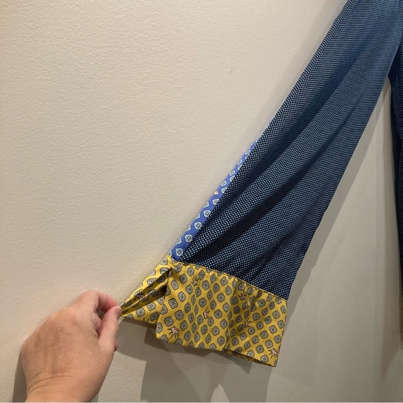 AERIE Sz M Lounge Bohemian  Hippie Paisley Elastic Ruched Waist Wide Leg Pants - Picture 5 of 10